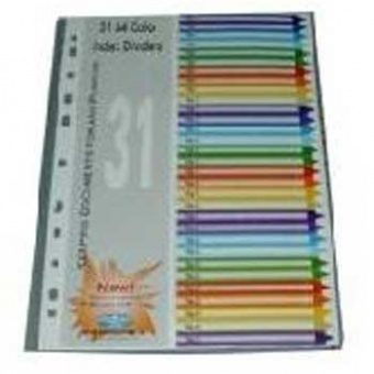 Chia file nhựa 1 màu đánh số 1-31