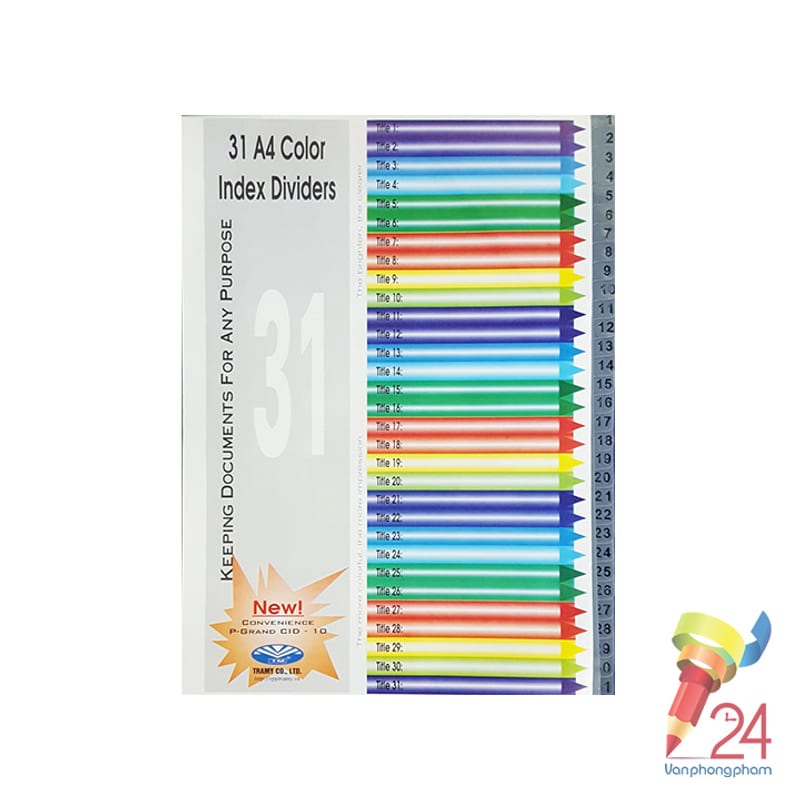 Chia file nhựa 1-31