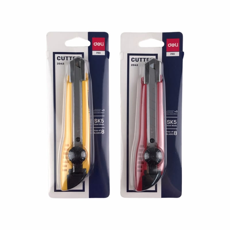 Dao rọc giấy 18mm Deli 2043 - 3 lưỡi