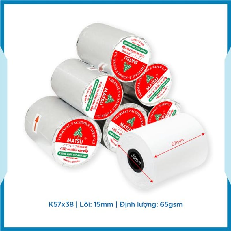 Giấy in nhiệt K57x38 (1T=100c)