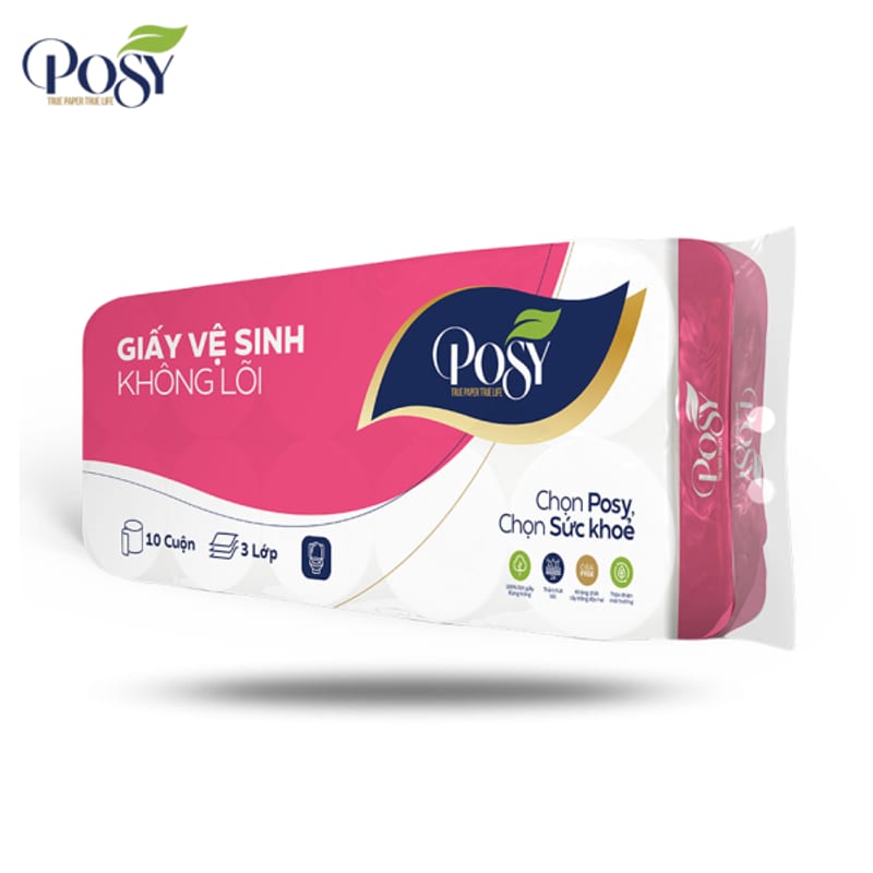 Giấy vệ sinh Posy Cao Cấp 4L,10c/t có lõi