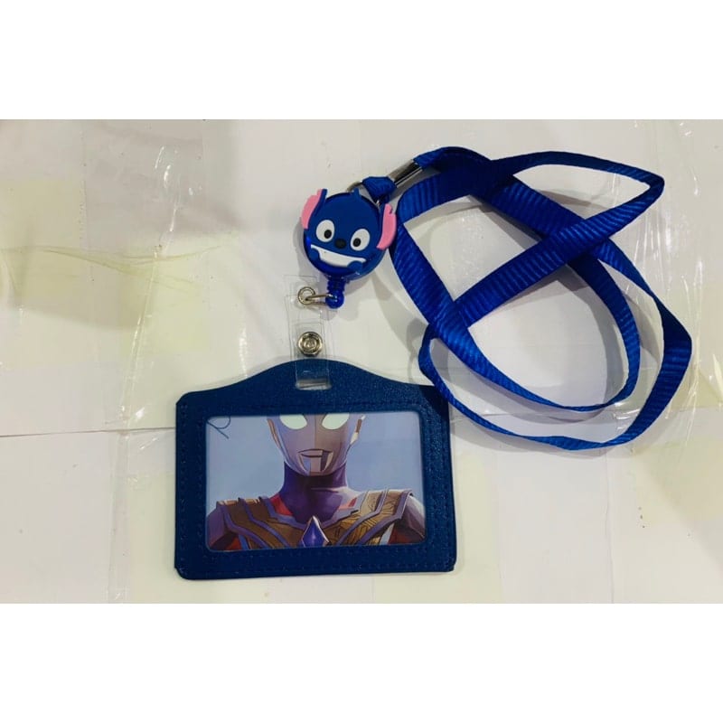 Bộ thẻ da xanh ngang + Móc thẻ
